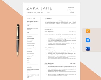 Traditioneel cv-sjabloon, sollicitatiebrief, eenvoudig cv (digitale download)