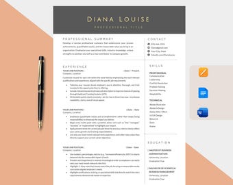 Plantilla de currículum de enfermería, CV médico, RN, CNA (descarga digital)
