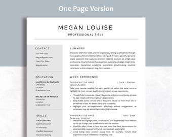 May include: A professional resume template featuring a clean, two-column layout with a light gray sidebar. The document includes sections for contact information, education, skills, a summary, and work experience, all formatted in black text.