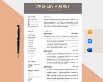 Resume Template | Cover Letter & Reference Page (Digital Download)