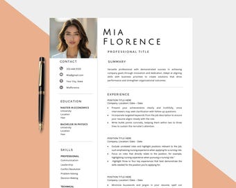Editable Nurse Resume Template, Modern CV Design (Digital Download)