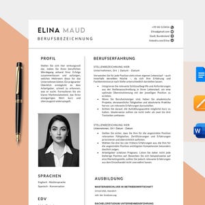 Bewerbungsvorlage Deutsch, Lebenslauf Vorlage Word, Google Docs & Pages, Cv Vorlage Anschreiben, Deckblatt, Anlagen, Motivationsschreiben