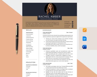Modern Resume Template | Professional CV Design (Digital Download)