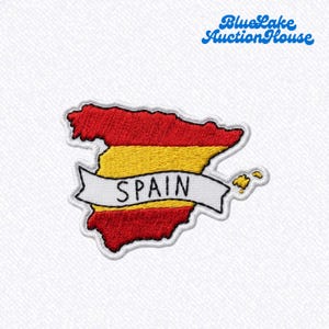 Spain Map Flag Embroidered Patch Travel Souvenir Iron On Applique