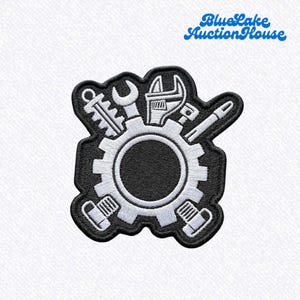 Mechanic Gear Tools Wrench Bolt Hardware Engineer Garage Repair Embroidered Patch Iron On Badge for Jacket Backpack Hat