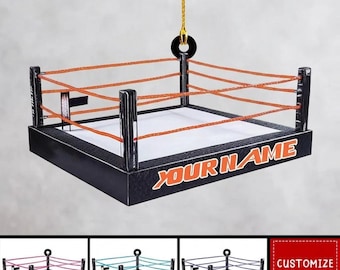 Personalized Wrestling Ring Ornament Custom Name Boxing Ring Christmas Ornament Fighter Fan Gift