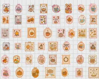 Cozy Fall Coquette Clipart PNG Bundle, Autumn Graphics (Digital Download)