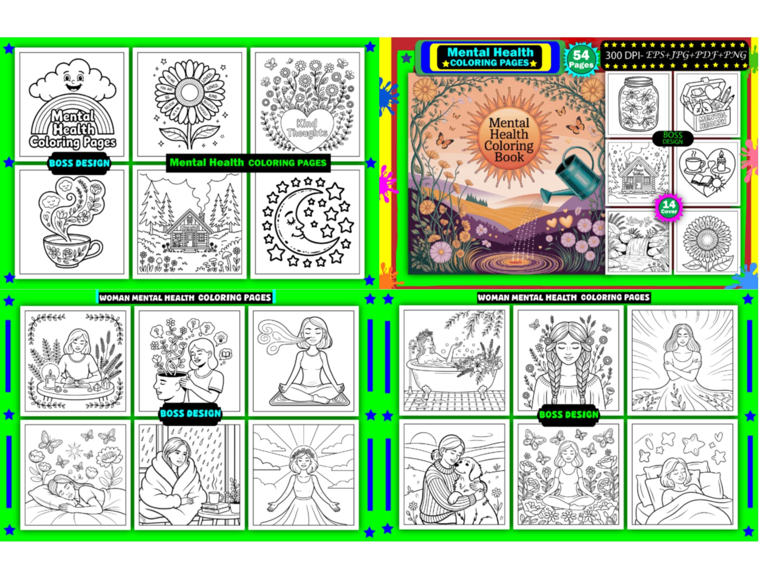 Mental Health Coloring Pages, Motivational Quotes (PDF Pattern) - Etsy