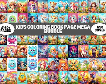 Megapaquete de páginas para colorear para niños: 4160 diseños (PDF y PNG imprimibles)