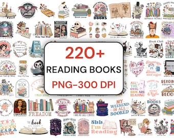 Diseños de sublimación de libros, paquete PNG para amantes de los libros (más de 200)