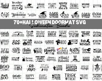 Pacchetto SVG per zerbini di Halloween, oltre 70 design (download digitale)