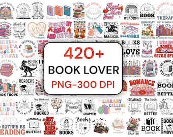 420+ Book Lover Bundle PNG - Lesezitate, Blumenbücher, Bibliothekarin Clipart, kommerzielle Nutzung