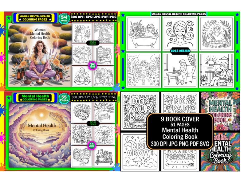 Mental Health Coloring Pages, Motivational Quotes (PDF Pattern) - Etsy