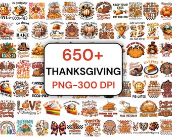 Thanksgiving PNG Clipart Mega Bundle, Turkey Designs (Digital Download)