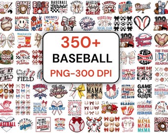350+ Baseball PNG Bundle: Game Day, Mama, Ballpark Designs (Digital Download)
