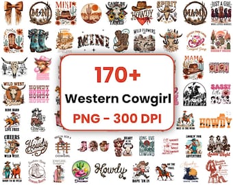 170+ Western Sublimation Designs, Cowboy Cowgirl PNG Bundle (Digital Download)