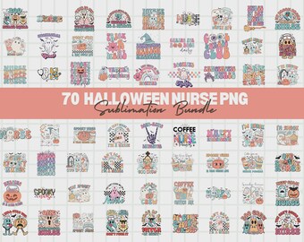 70 Halloween Nurse PNG Sublimation Designs Bundle (Digital Download)