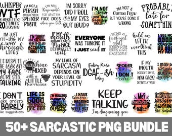 Sarcastic Quotes PNG Bundle, Funny Adult Humor Designs (Digital Download)