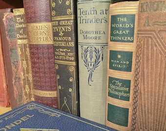 Set van 4 vintage decoratieve boeken - gemengde stijlen, samengestelde collectie