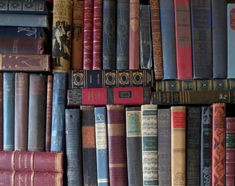 Zestaw 20 książek Vintage – mieszany, dekoracyjny wystrój biblioteki