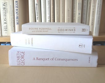 White Books for Decor - Set of 3 – Mixed Decorative Library Decor