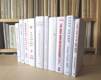 White Books for Decor - Set of 10 – Mixed Decorative Library Decor