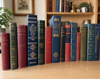 20 Vintage Books for Decor | Curated Vintage Book Set | Decorative Hardcover Books | Bookshelf Decor | Old Books | Dark Academia
