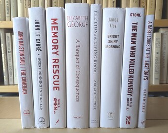 White Books for Decor - Set of 8 – Mixed Decorative Library Decor