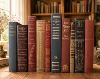 10 Vintage Books for Decor | Curated Vintage Book Set | Decorative Hardcover Books | Bookshelf Decor | Old Books | Dark Academia
