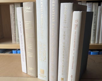 Tan Books for Decor - Set of 6 – Mixed Decorative Library Decor