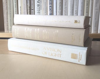 Tan Books for Decor - Set of 3 – Mixed Decorative Library Decor