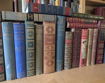 Vintage Books Set of 15 – Mixed Decorative Library Decor