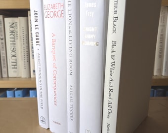 White Books for Decor - Set of 5 – Mixed Decorative Library Decor
