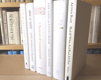 White Books for Decor - Set of 6 – Mixed Decorative Library Decor