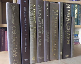 Set of 8 Curated Brown Books for Decor - Home Decor - Bookshelf Styling