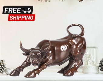 ウォールストリート・ブルのブロンズ像：富の象徴（20 x 31 cm