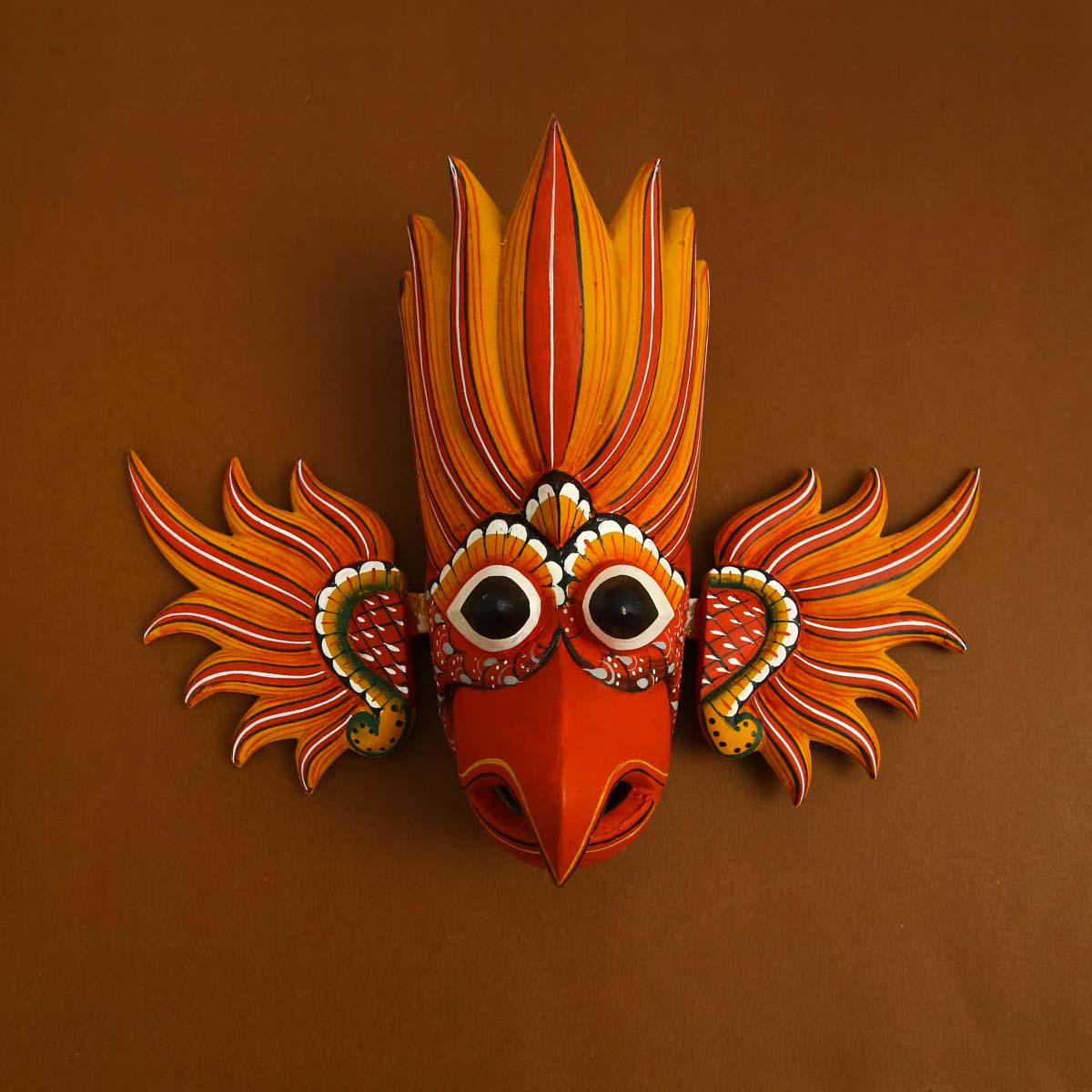 Ceylon Traditional Mask | Handmade High Quality Gurulu Ginidella Mask ...