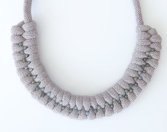 Beaded Knotted Rope Necklace