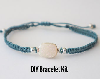 DIY Bracelet Kit - Druzy Macrame Bracelet Tutorial