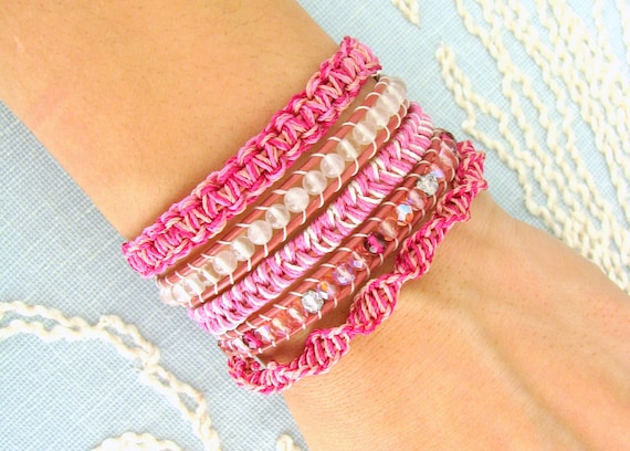 Rose Revival Wrap Bracelet – Pink Mango