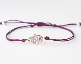 Dainty Hamsa String Bracelet