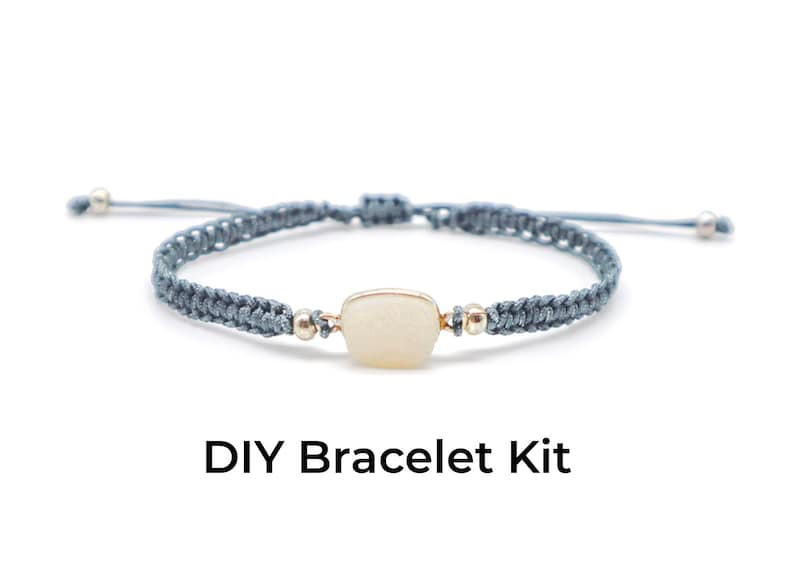 DIY Bracelet Kit - Druzy Macrame Bracelet Tutorial White druzy