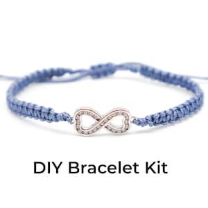 DIY Bracelet Kit - Macrame Bracelet with Infinity Heart
