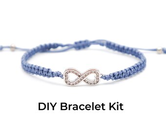 DIY Bracelet Kit - Macrame Bracelet with Infinity Heart