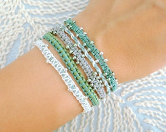 Knotted Wrap Bracelet with Macrame and Seed Beads