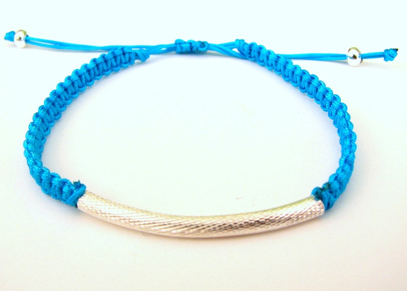 String Friendship Bracelets With Silver Metal Connector Silver Etsy