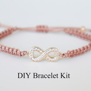 DIY Bracelet Kit - Macrame Bracelet with Infinity Heart