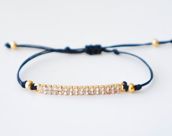 Pave Bar String Bracelet