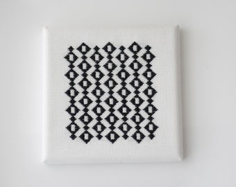 Black and White Embroidery Wall Hanging