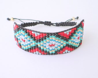 Colorful Beaded Cuff Bracelet